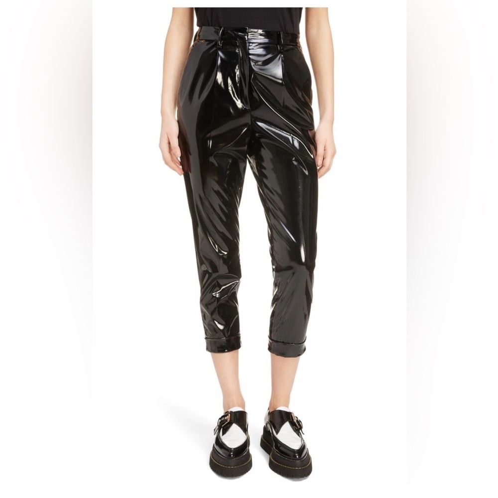 Nº21 Black Patent Cropped Pants Size S